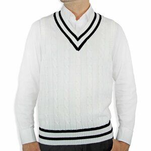 Mens Cable Cricket Sweater Vest